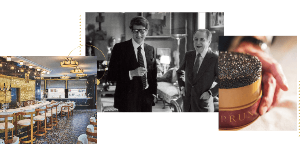 Prunier Caviar fran&ccedil;ais Pierre Berg&eacute; Yves Saint-Laurent