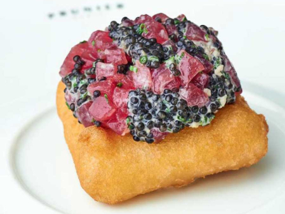 Fried whiting with Prunier caviar recipe