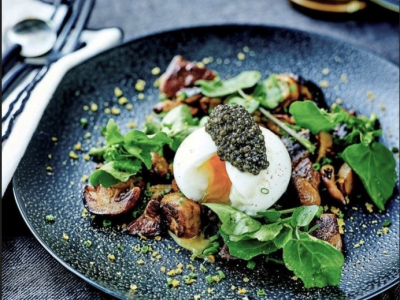Oeuf Mollet au Caviar Baeri et Girolles