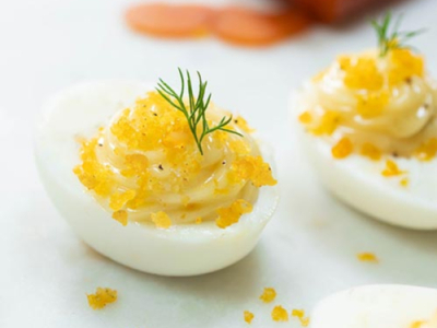 Recette d'œuf mimosa à la poutargue 